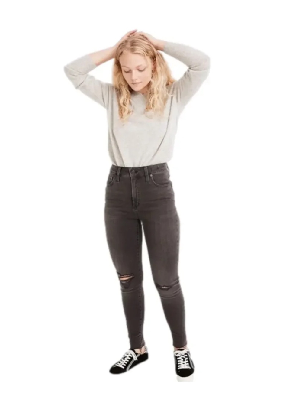 Madewell curvy high rise skinny jeans in Black Sea